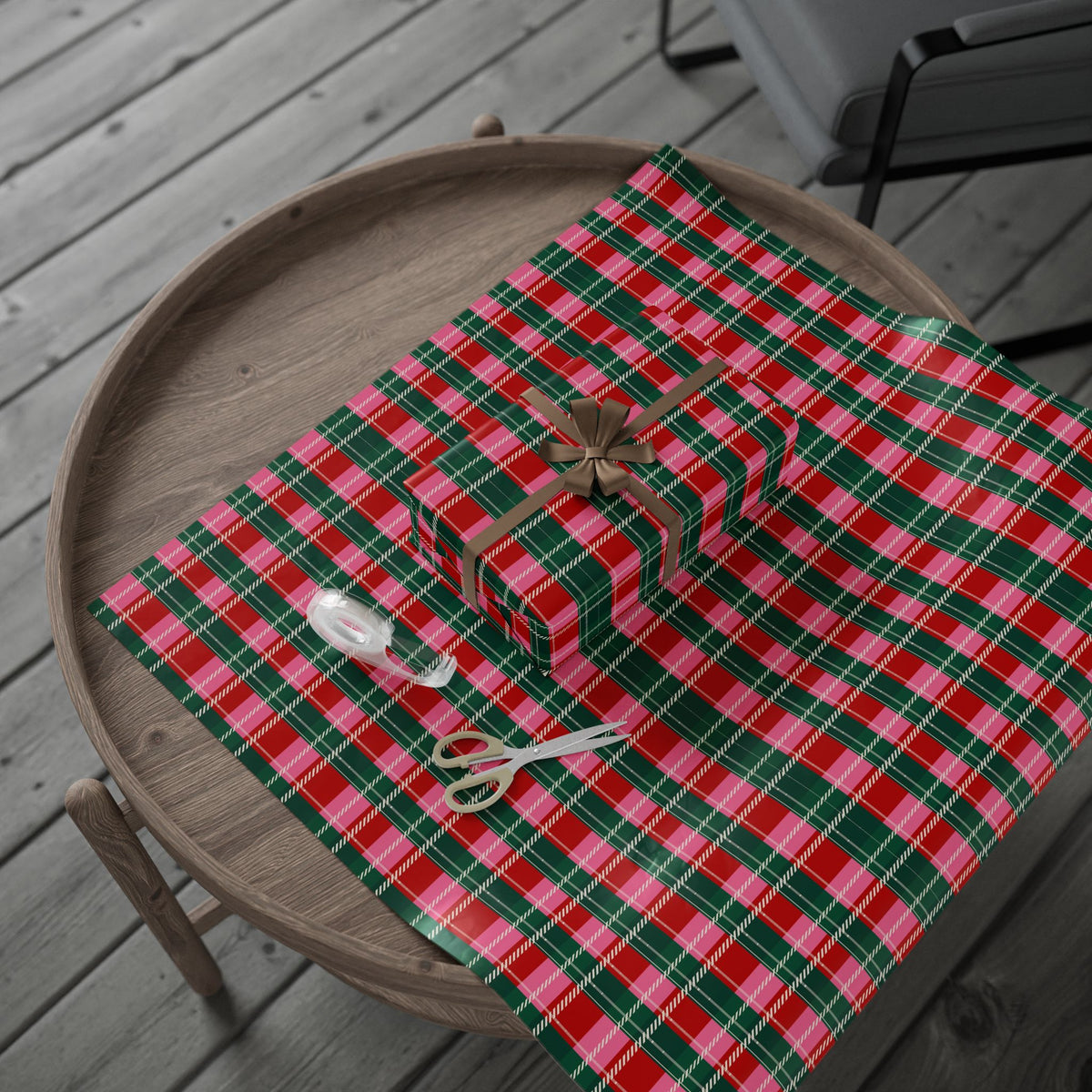 Miss Merry Tartan Christmas Gift Wrapping Paper