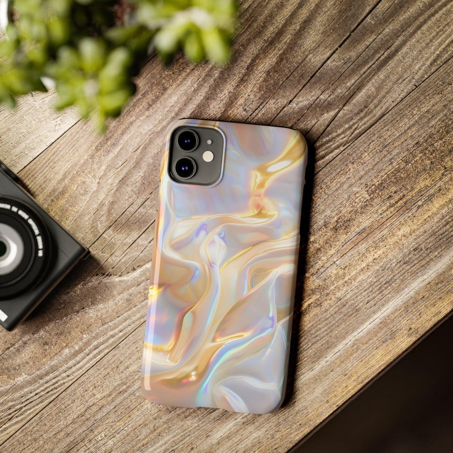 Iridescent Silk Flow Slim iPhone Cases