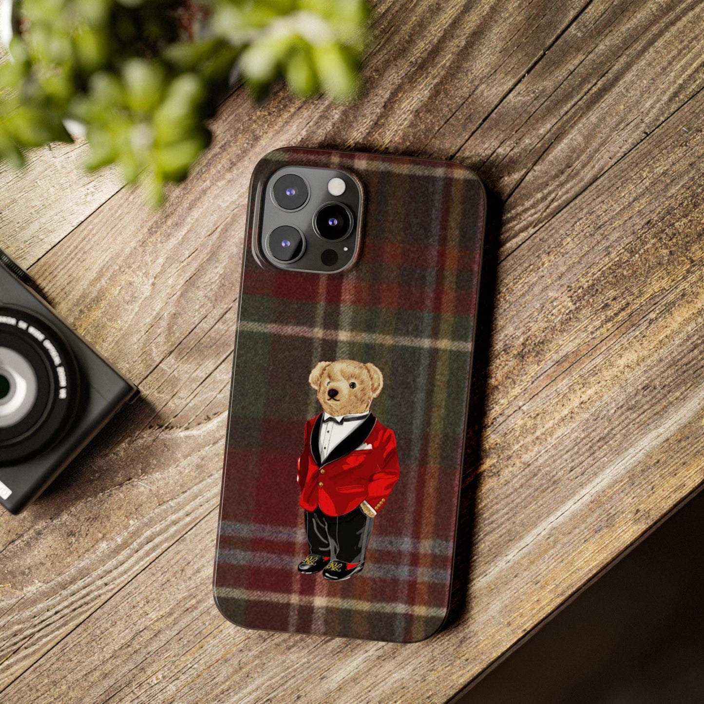 Dapper Bear Plaid Phone Case - Classic Tartan Polo Bear Design iPhone Cases