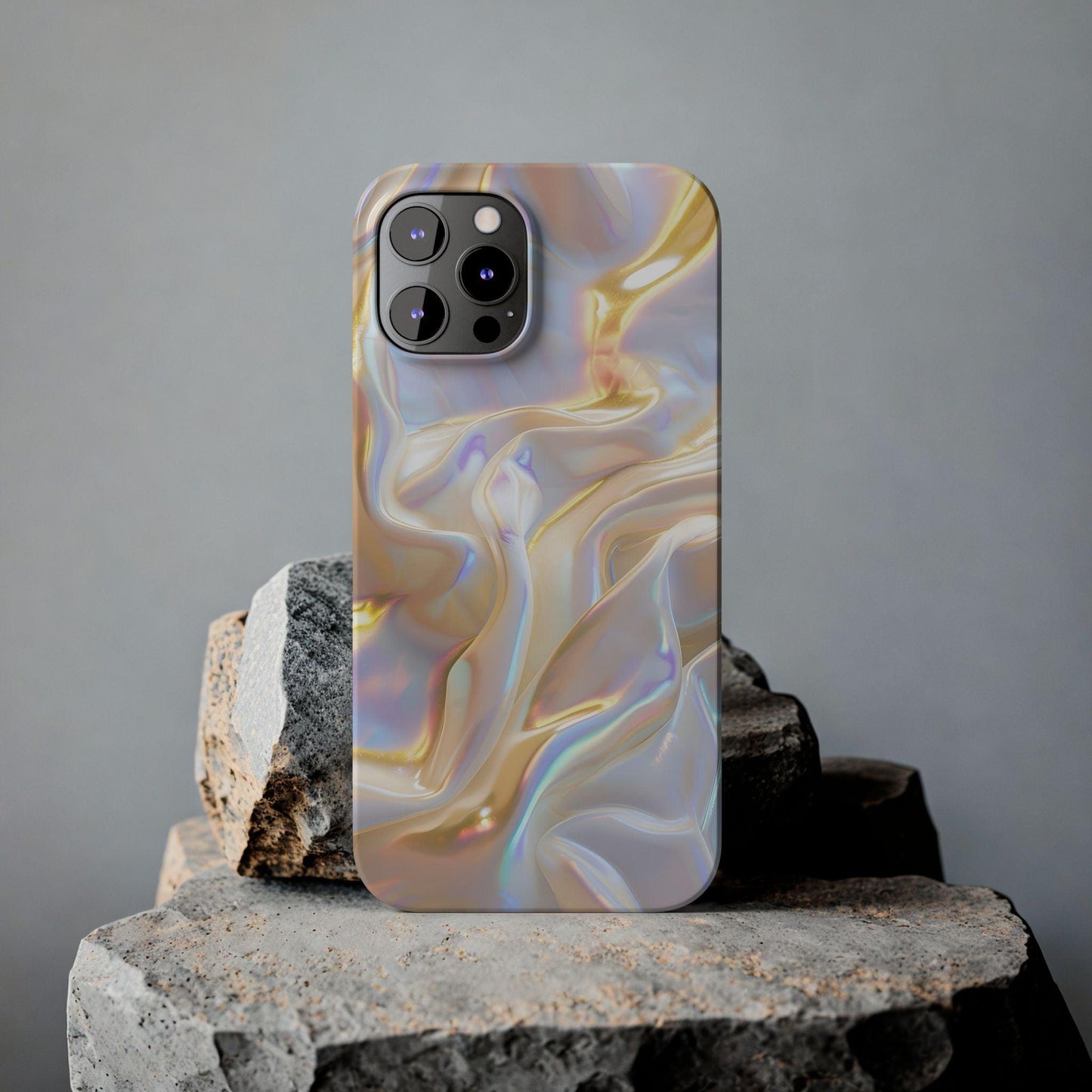 Iridescent Silk Flow Slim iPhone Cases