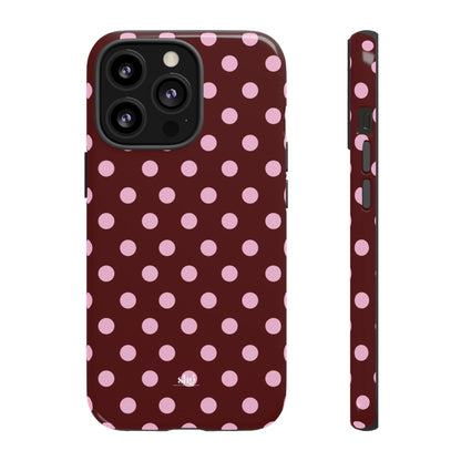 Burgundy Pink Polka Dot Phone Case