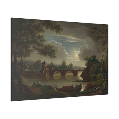 Landscape with the moon and a bridge, Michael Wutky - Matte Canvas, Stretched, 0.75"