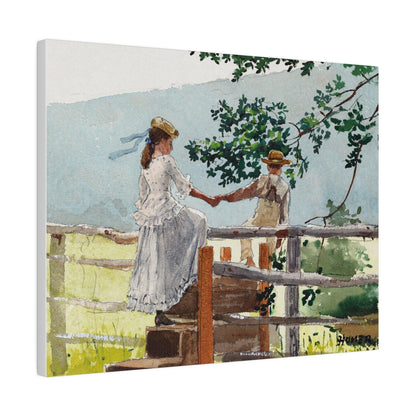 On the Stile (1878) by Winslow Homer - Matte Canvas, Stretched, 0.75"