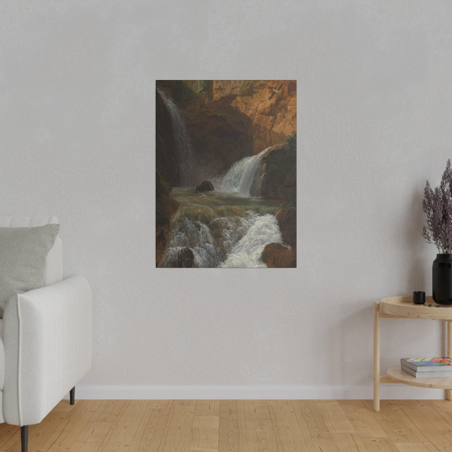 View of the Waterfalls at Tivoli 1788 by Jean Joseph Xavier Bidauld on a Matte Canvas Stretched 0.75