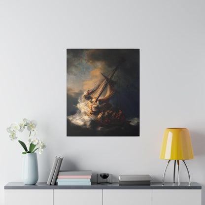 Rembrandt van Rijn's The Storm on the Sea of Galilee (1633) - Matte Canvas, Stretched, 0.75"