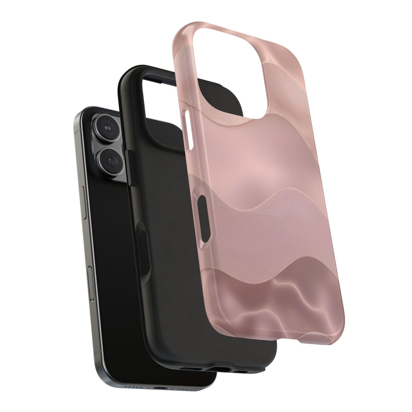 Blush Wave Satin Sandscape Tough iPhone Cases