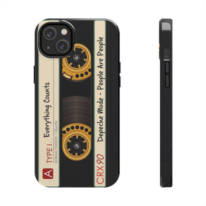 Nostalgic Old Cassette Tape with Yellow wheels iPhone Cases