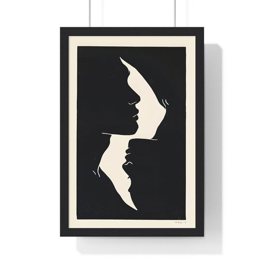 Reflections of Duality - Vertical Black Framed Modern Art - Available in 3 Size Options