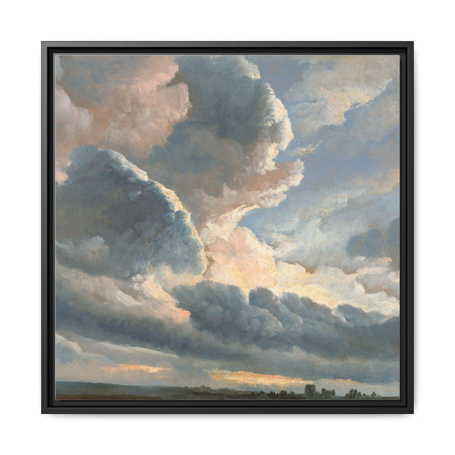 Study of Clouds with a Sunset near Rome (1786-1801)  by Simon Alexandre Clément - Matte Canvas, Black Framed