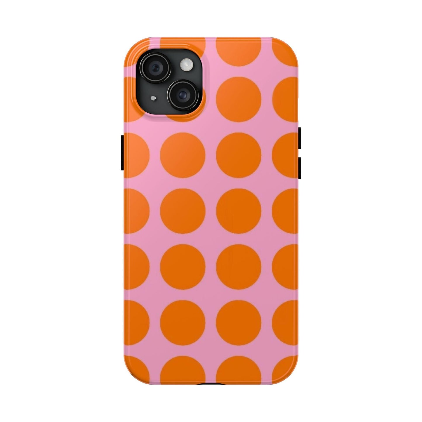 Orange Dots on Pink Tough Phone Cases