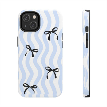 Bowtiful Blue Wavy Bliss Tough iPhone Cases