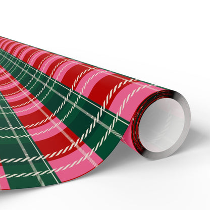 Miss Merry Tartan Christmas Gift Wrapping Paper