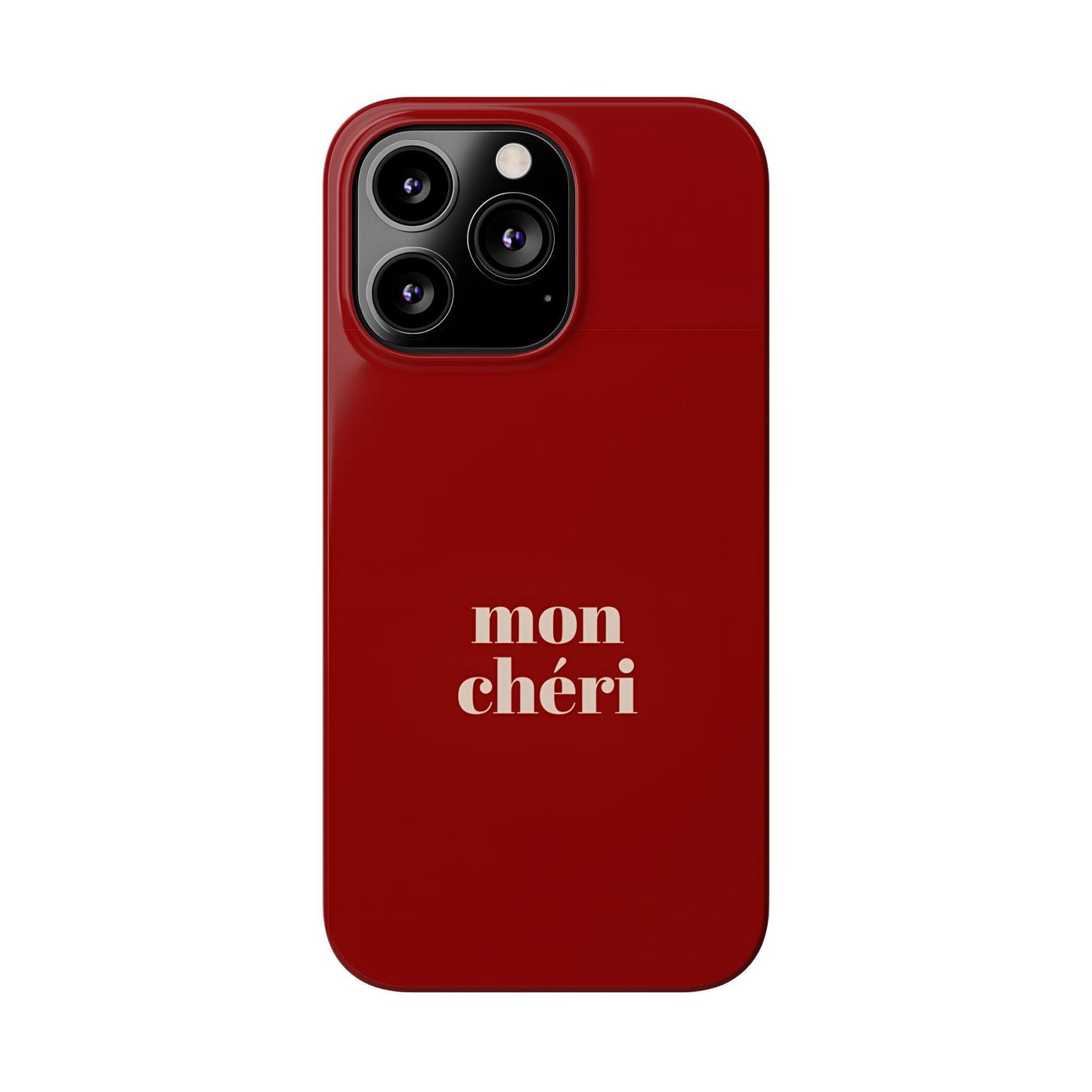 Mon Cheri iPhone Slim Phone Cases (Cherry Red)