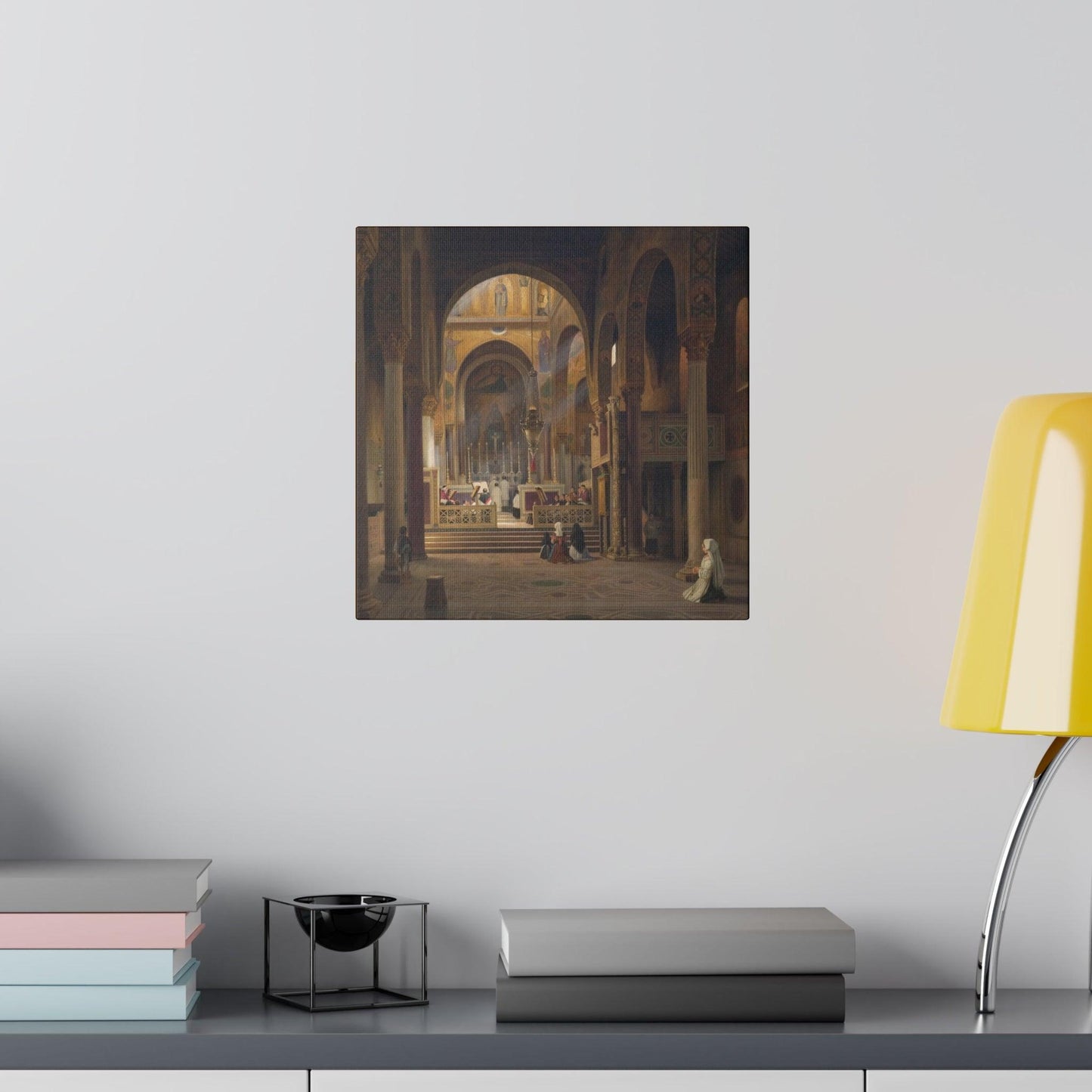 Interior of the Capella Palatina in Palermo Italy by Martinus Rørbye  on a Matte Canvas Stretched 0.75