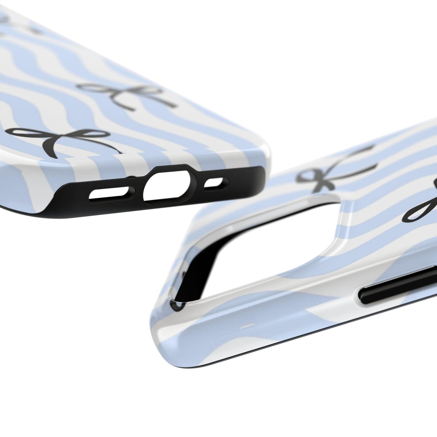 Bowtiful Blue Wavy Bliss Tough iPhone Cases