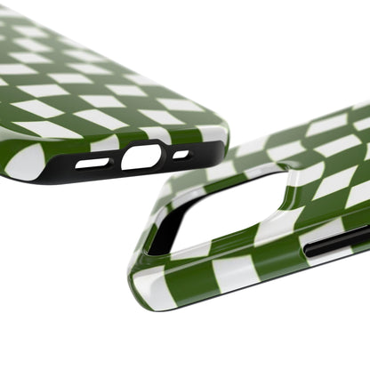 Green Checkmates Tough iPhone Cases