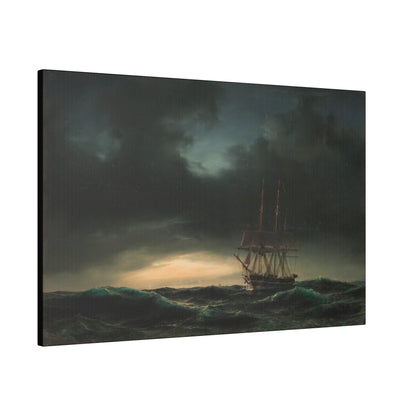 A Danish corvette in the lake after a storm by Anton Melbye - Matte Canvas, Stretched, 0.75"