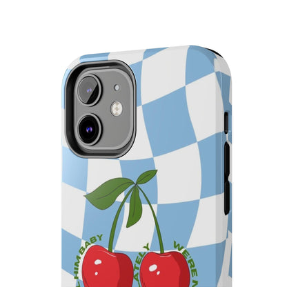 Cherry Gossip Check Tough iPhone Cases