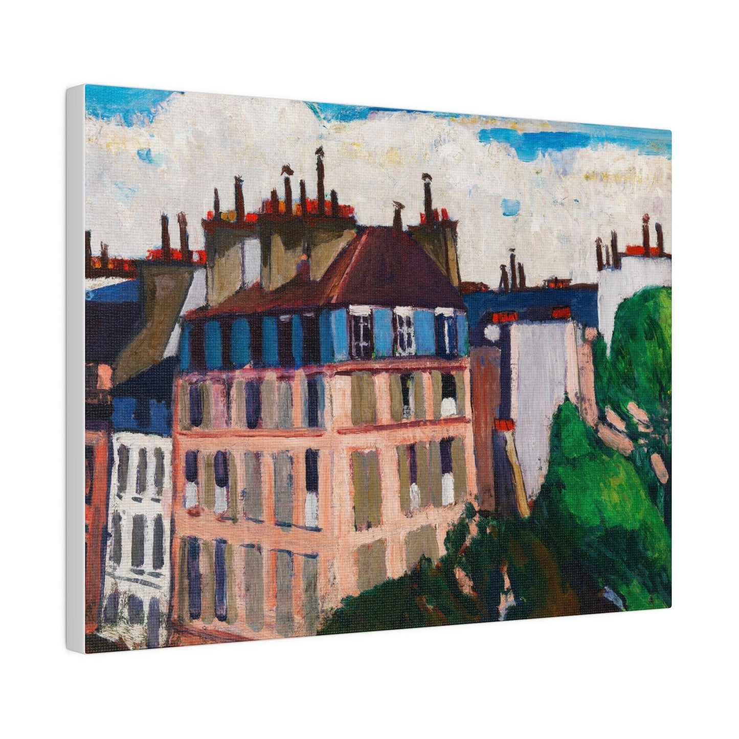 Rooftops, Paris (1909-1912) painting in high resolution by Henry Lyman Sayen - Matte Canvas, Stretched, 0.75"