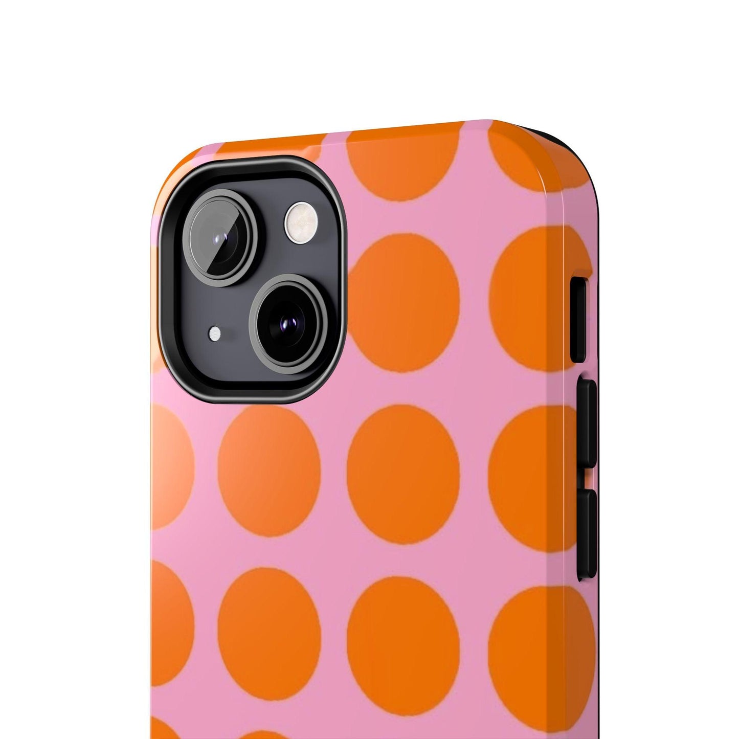 Orange Dots on Pink Tough Phone Cases