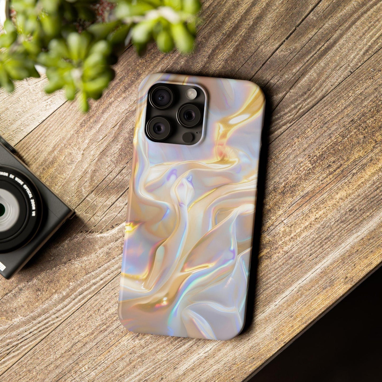 Iridescent Silk Flow Slim iPhone Cases