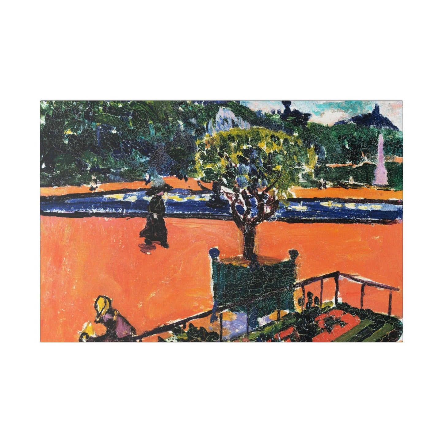 In the Luxembourg Gardens 1910 painting in high resolution by Henry Lyman Sayen on a Matte Canvas Stretched 0.75