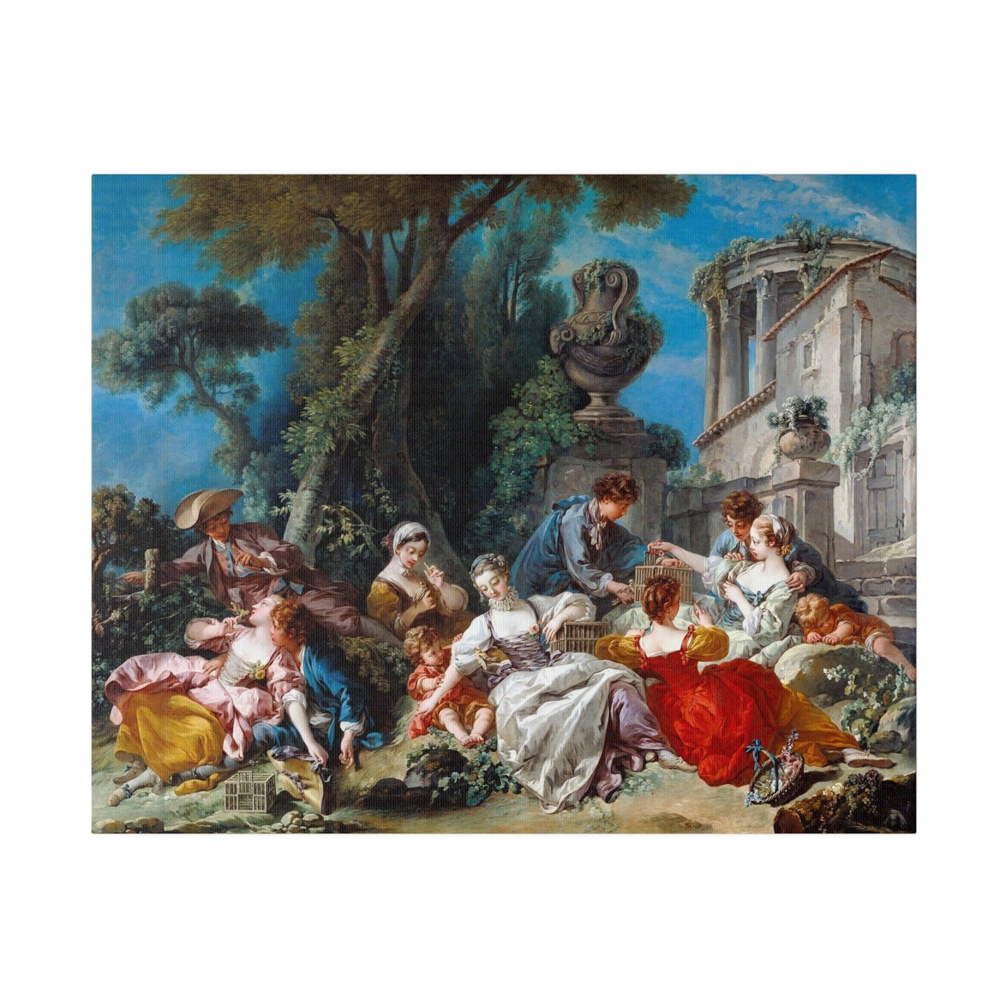 Francois Boucher's The Bird Catchers (1748) - Matte Canvas, Stretched, 0.75"