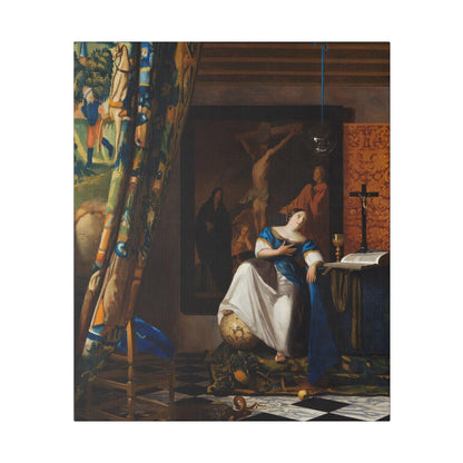 Allegory of the Catholic Faith circa 1670 by Johannes Vermeer on a Matte Canvas Stretched 0.75