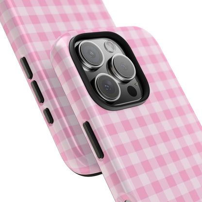 Pink Gingham Tough iPhone Cases