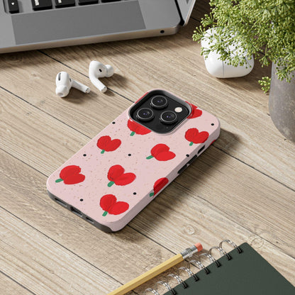 Floral Heart Aesthetic Tough iPhone Cases