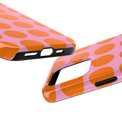 Orange Dots on Pink Tough Phone Cases