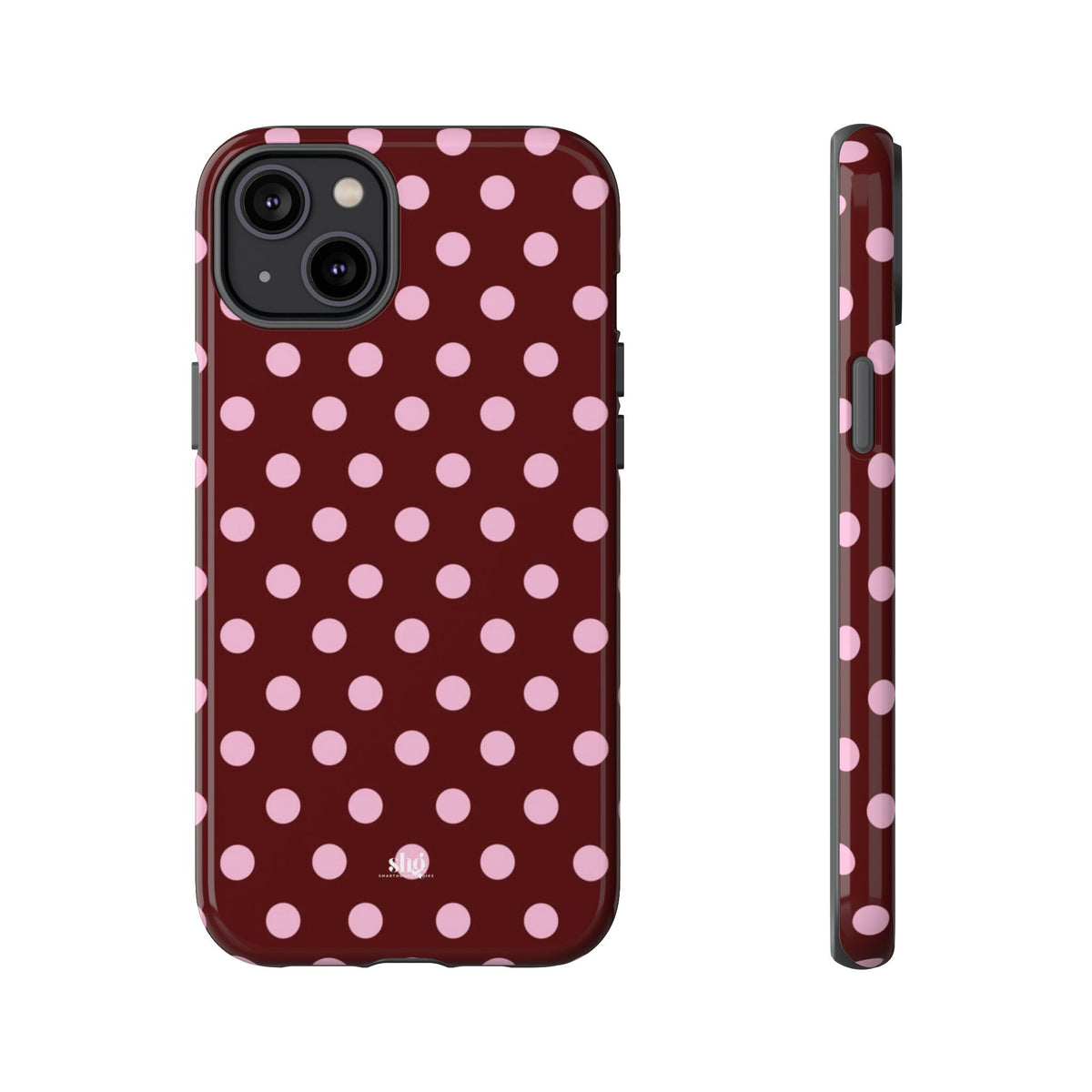 Burgundy Pink Polka Dot Phone Case