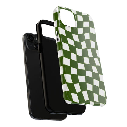 Green Checkmates Tough iPhone Cases