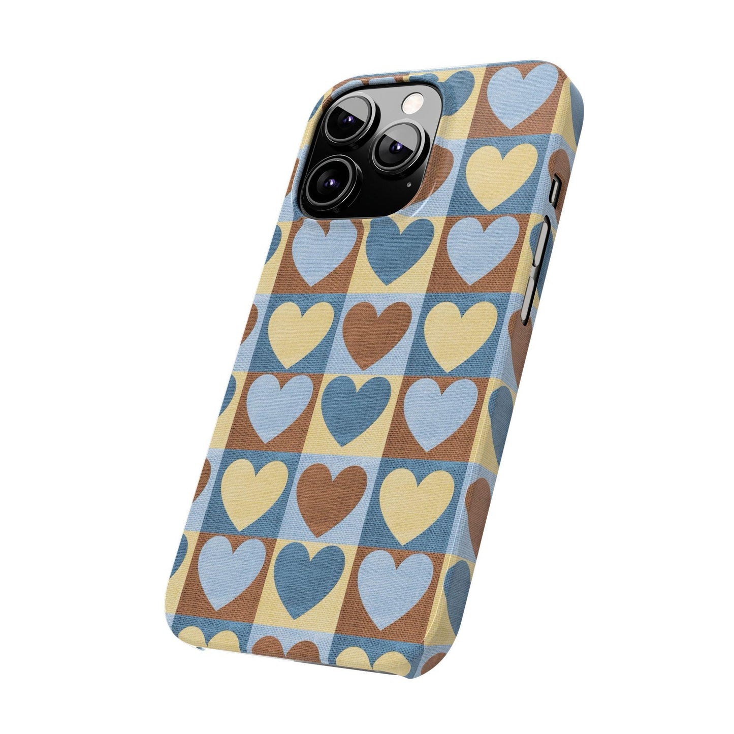 Retro Heart Mosaic Grid Case iPhone Cases