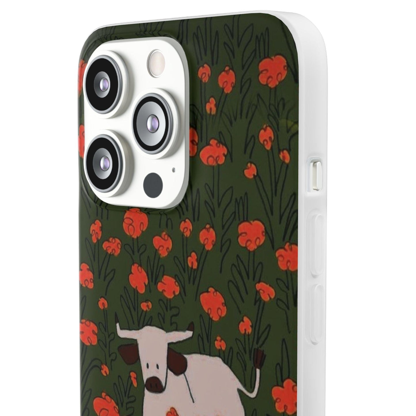 Cow in Flower Field - Flexi iPhone Cases