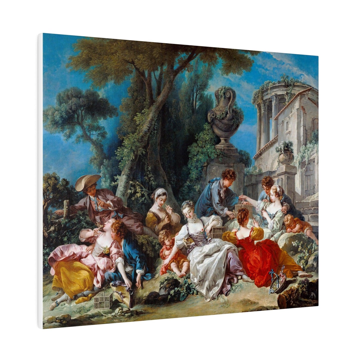 Francois Boucher's The Bird Catchers (1748) - Matte Canvas, Stretched, 0.75"