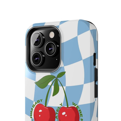 Cherry Gossip Check Tough iPhone Cases