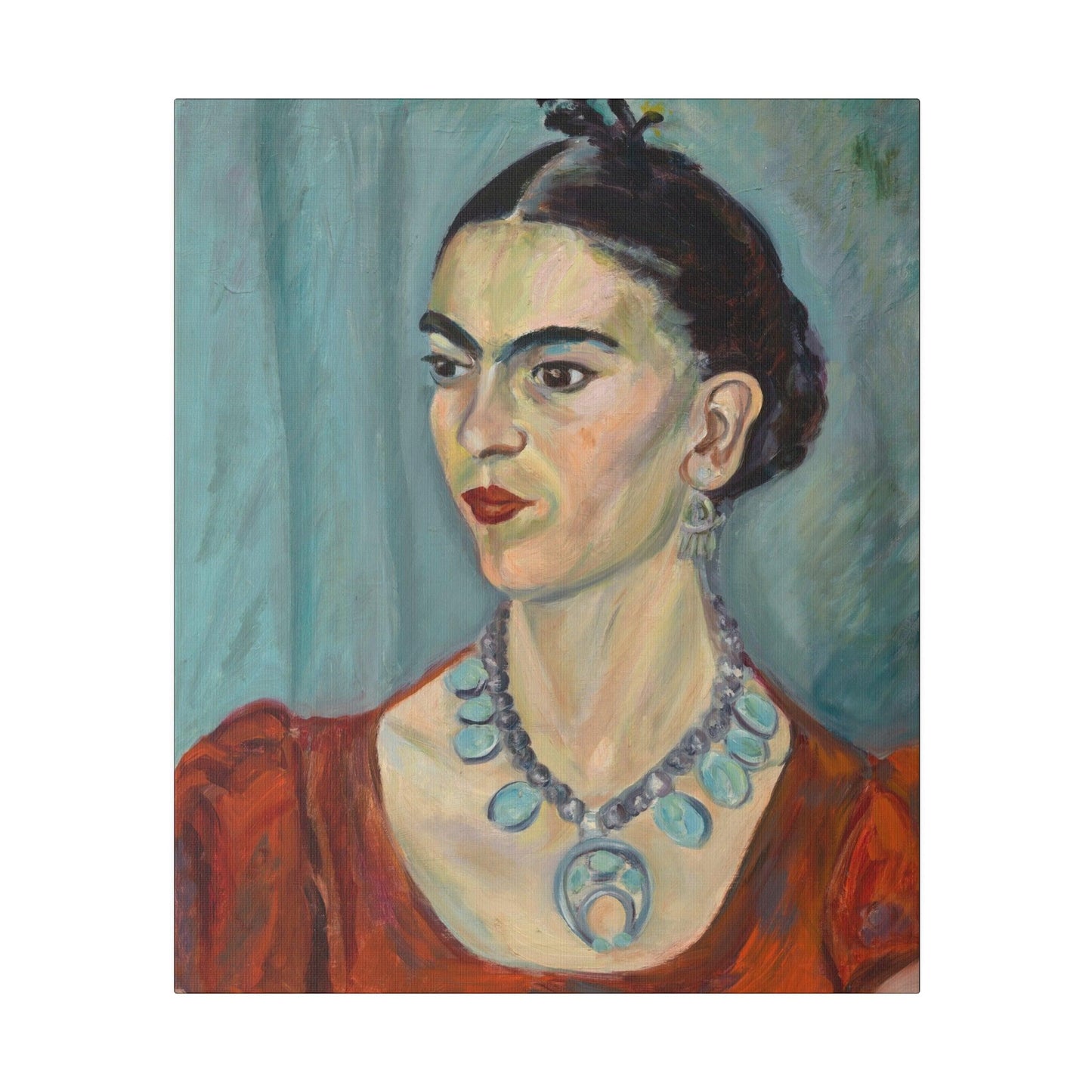 Frida Kahlo 1933 vintage woman portrait painting by Magda Pach on Matte Canvas Stretched 0.75