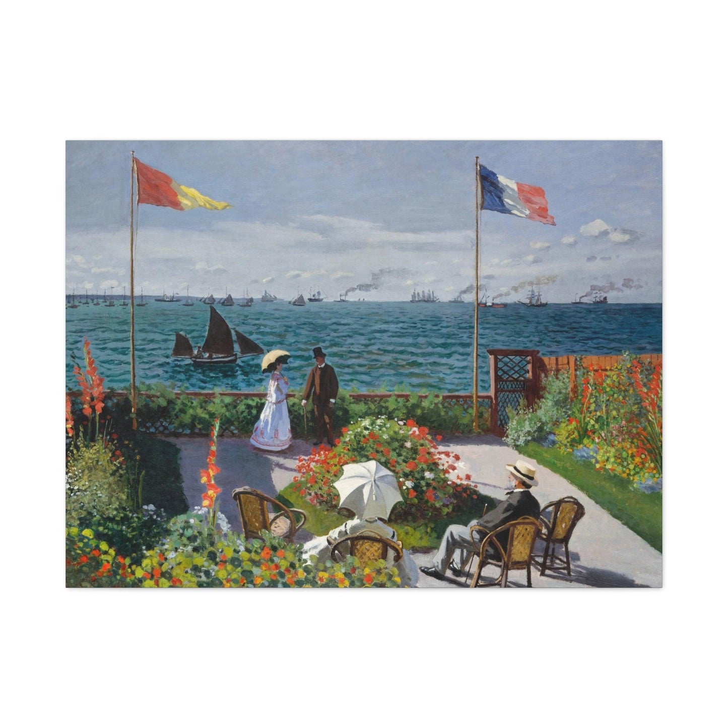 Garden at Sainte - Adresse by Claude Monet - Canvas Gallery Wraps