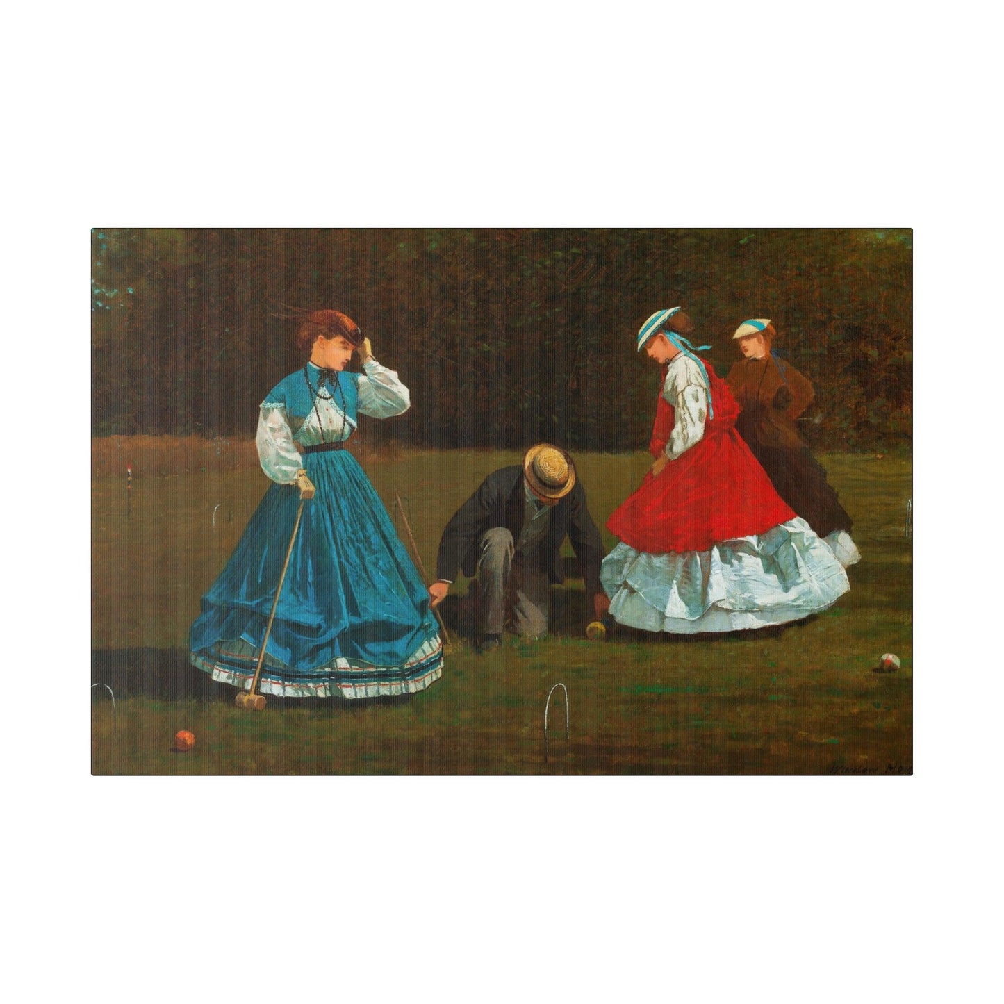 Croquet Scene (1866) by Winslow Homer - Matte Canvas, Stretched, 0.75"