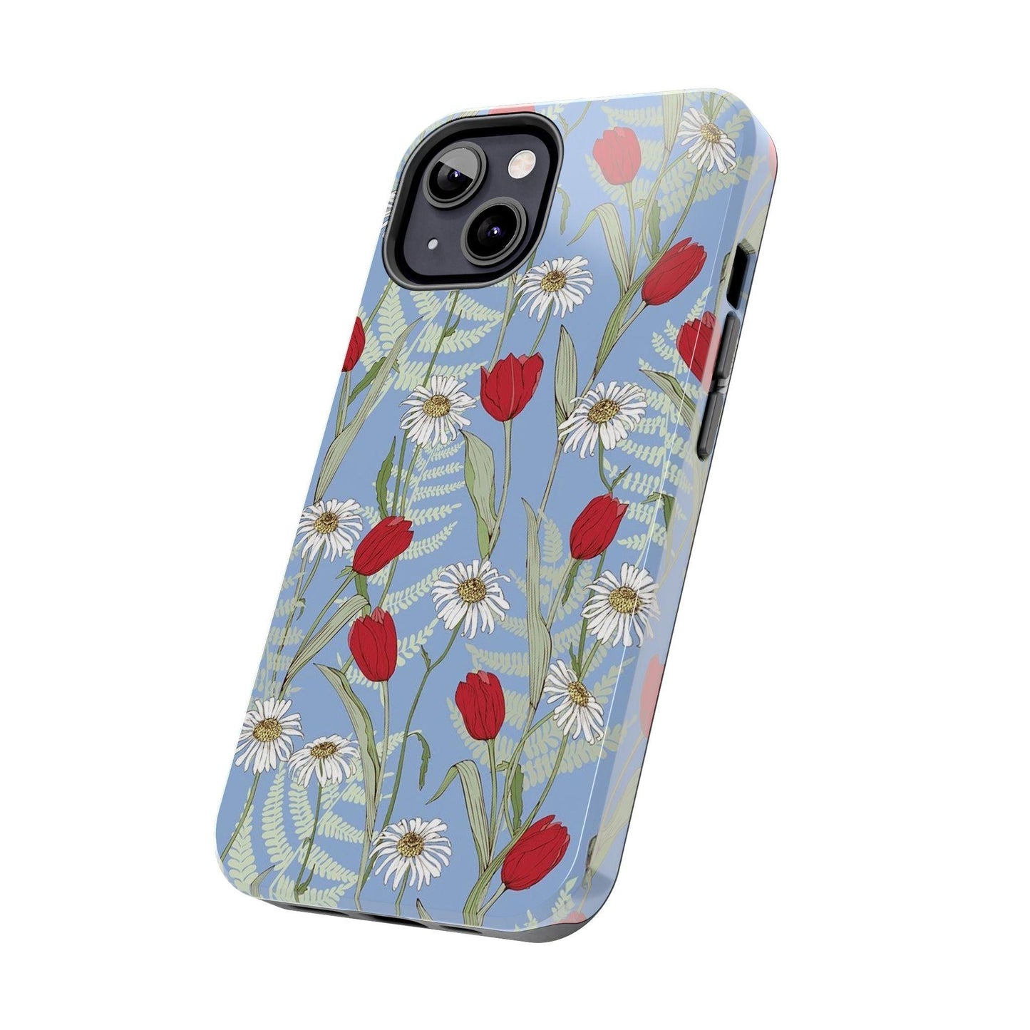 Blooms on Blue Tough iPhone Cases