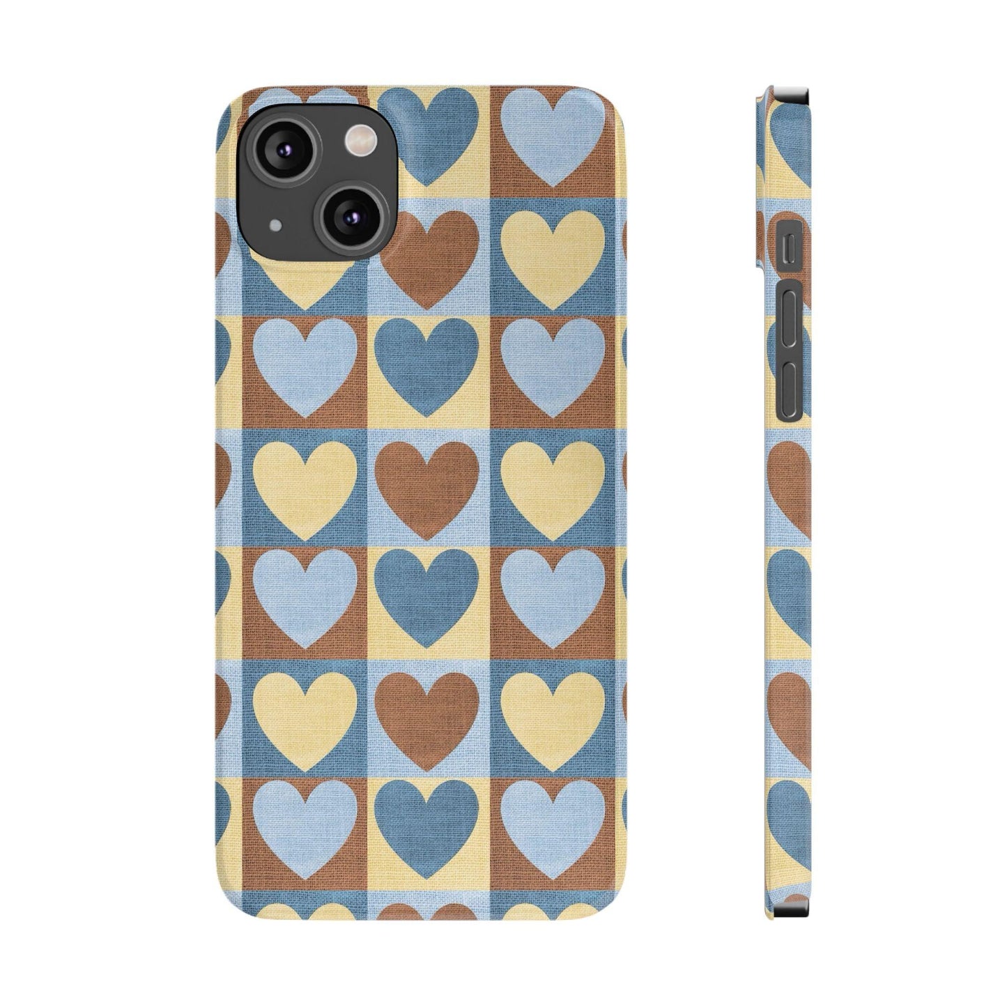 Retro Heart Mosaic Grid Case iPhone Cases