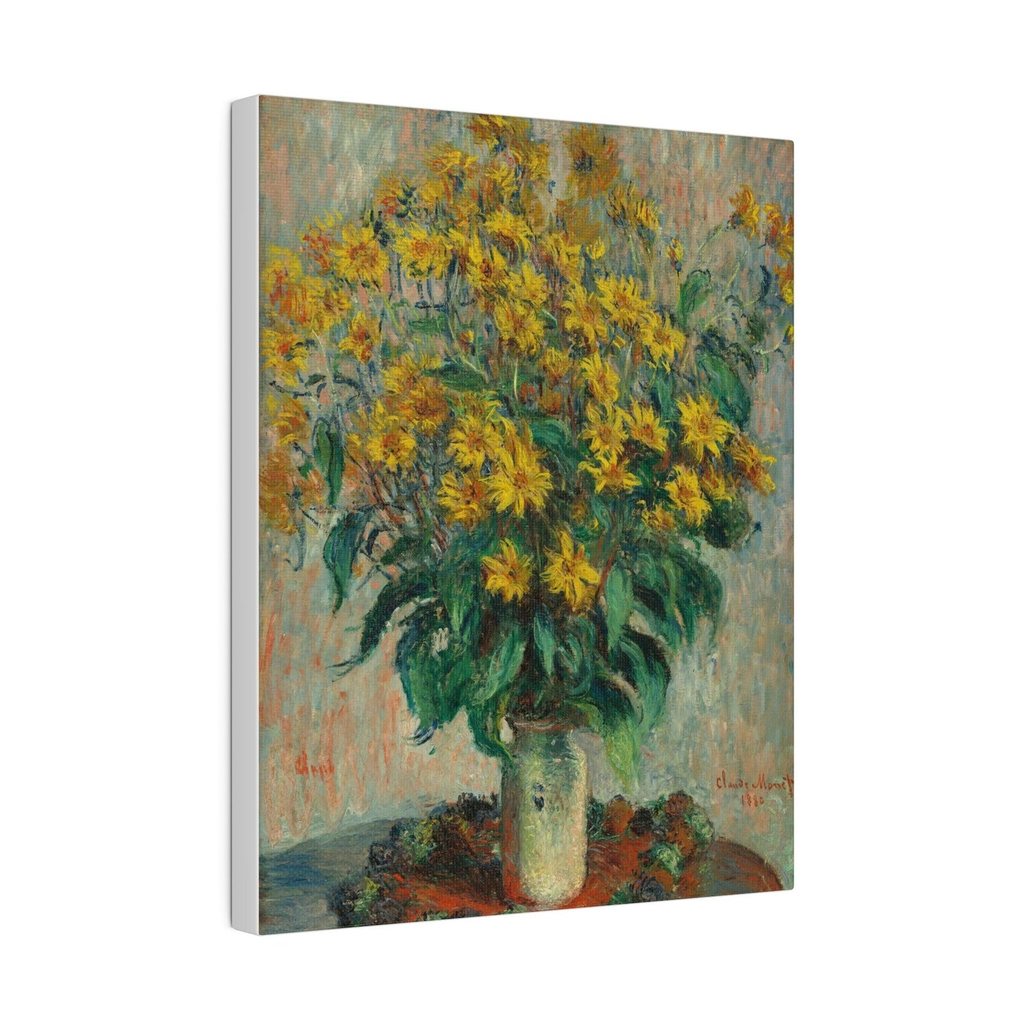 Claude Monet's Jerusalem Artichoke Flowers (1880) - Matte Canvas, Stretched, 0.75"