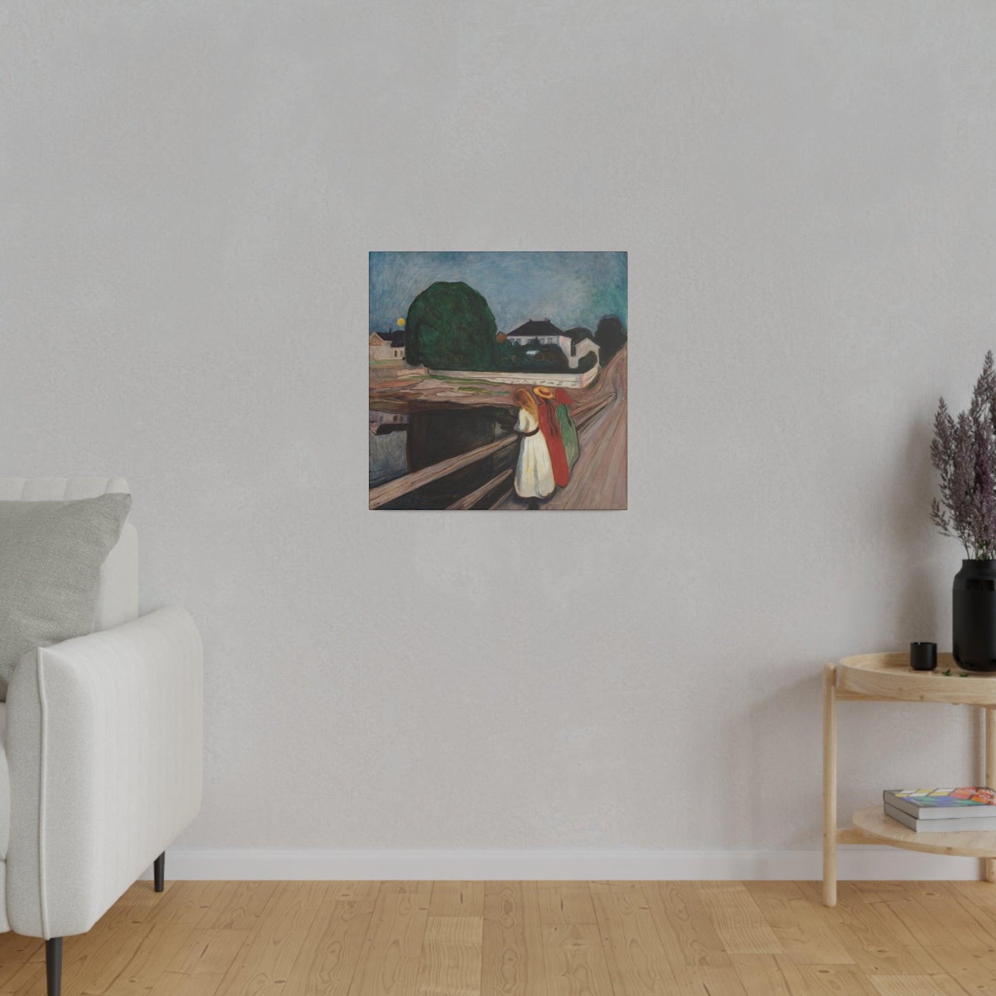 Edvard Munch's The Girls on the Bridge 1901  Matte Canvas Stretched 0.75