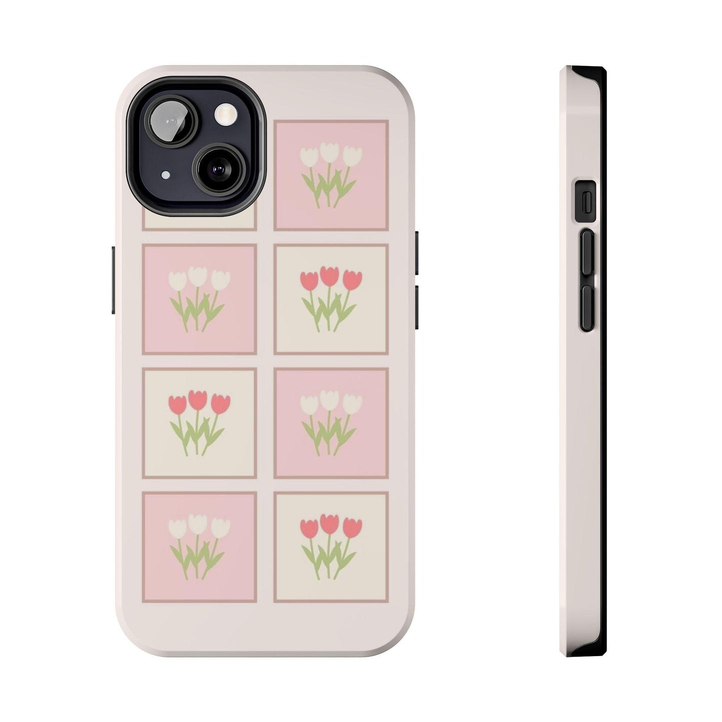 Floral Pastel Tulips Garden Tough iPhone Cases