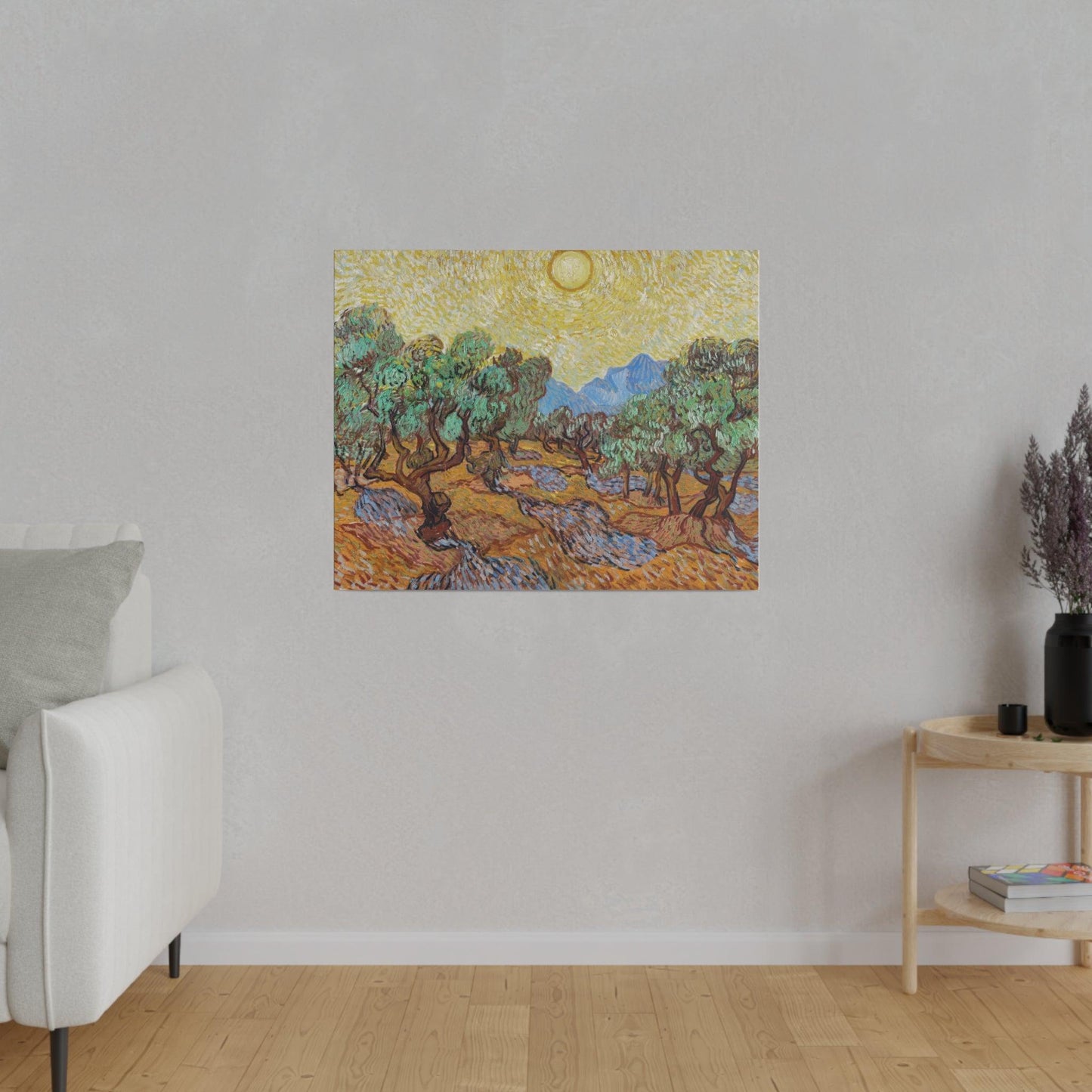 Vincent van Gogh's Olive Trees (1889) famous landscape painting - Matte Canvas, Stretched, 0.75"