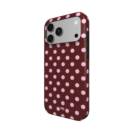 Burgundy Pink Polka Dot Phone Case