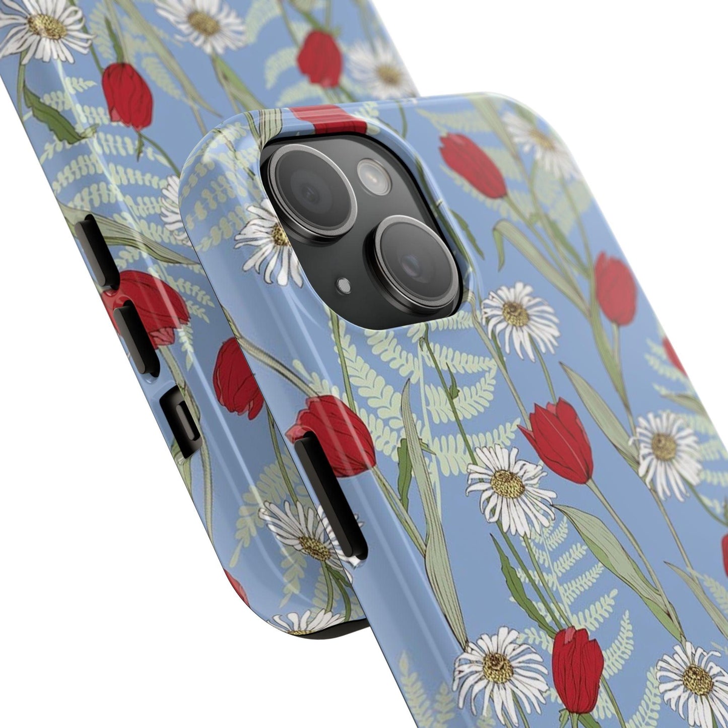 Blooms on Blue Tough iPhone Cases