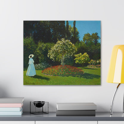 Claude Monet's Lady in the garden (1867) - Canvas Gallery Wraps