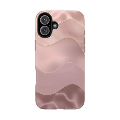 Blush Wave Satin Sandscape Tough iPhone Cases